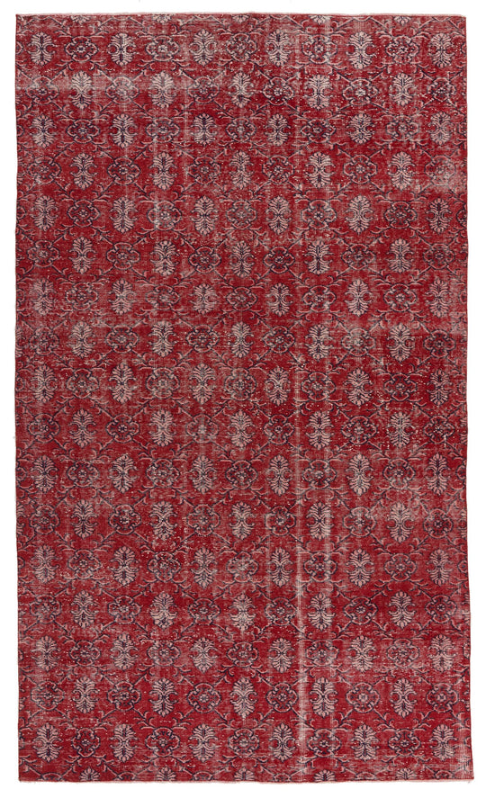 6x11 Red and Multicolor Turkish Anatolian Rug