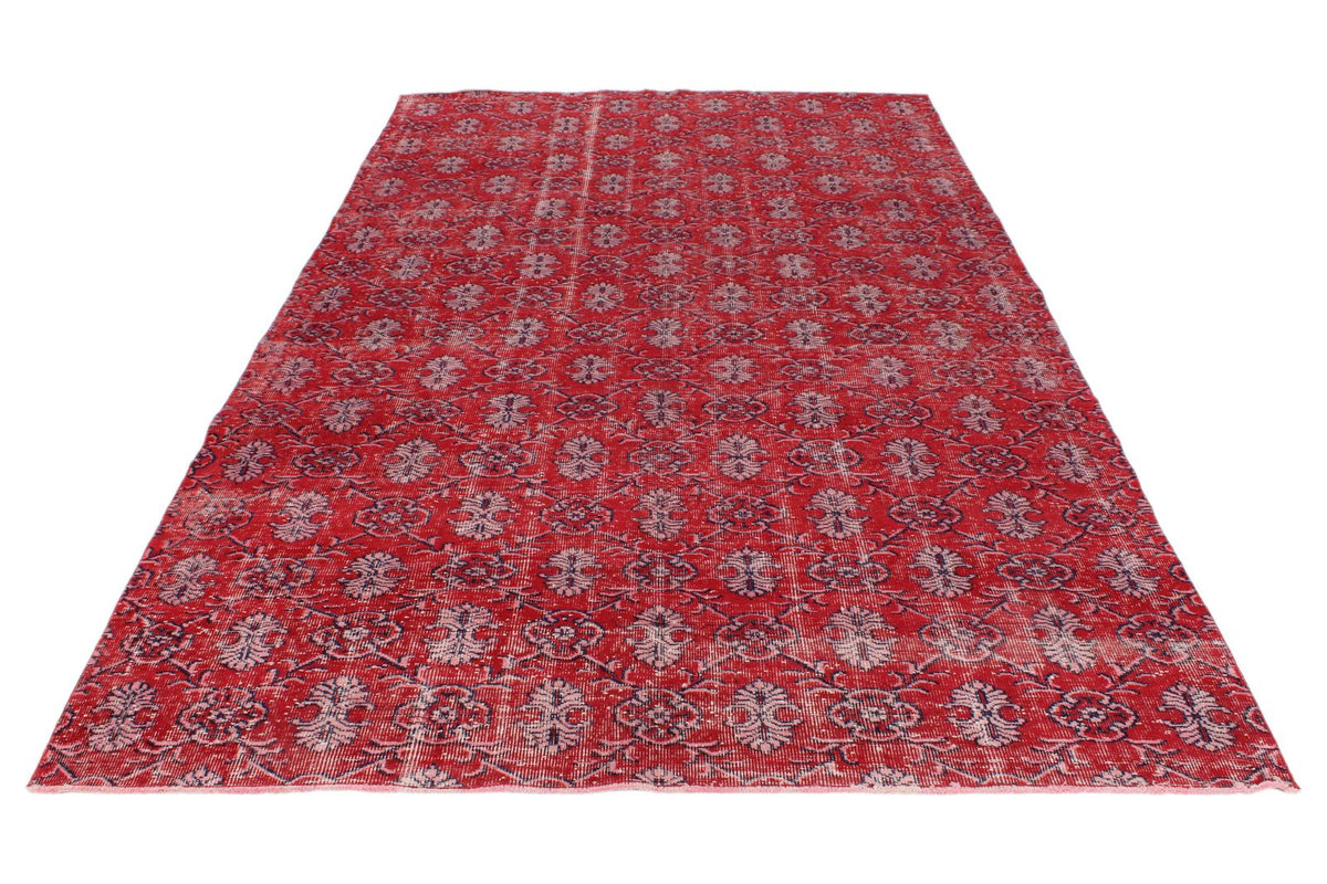 6x11 Red and Multicolor Turkish Anatolian Rug