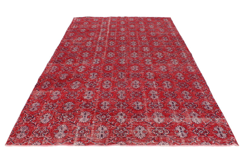 6x11 Red and Multicolor Turkish Anatolian Rug