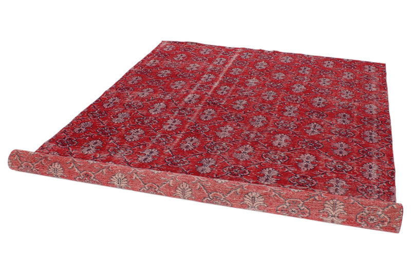 6x11 Red and Multicolor Turkish Anatolian Rug