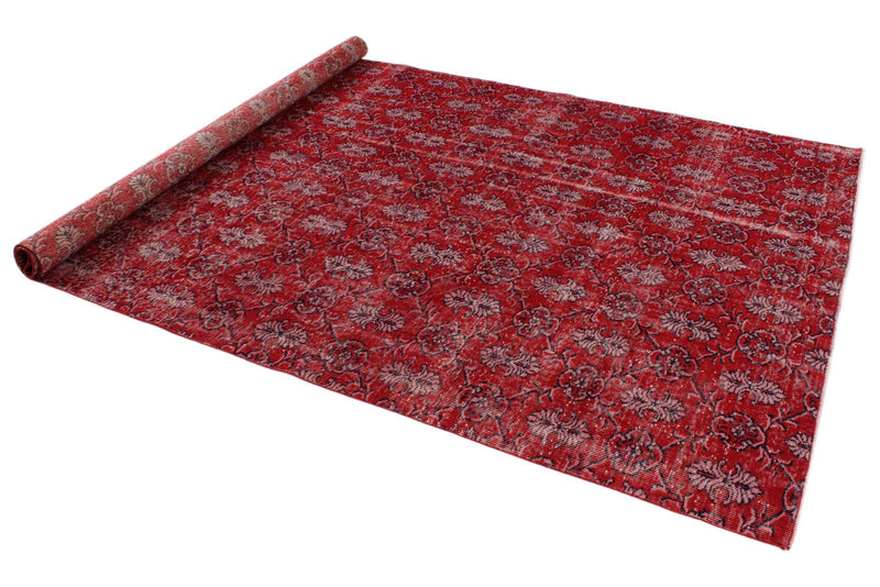 6x11 Red and Multicolor Turkish Anatolian Rug