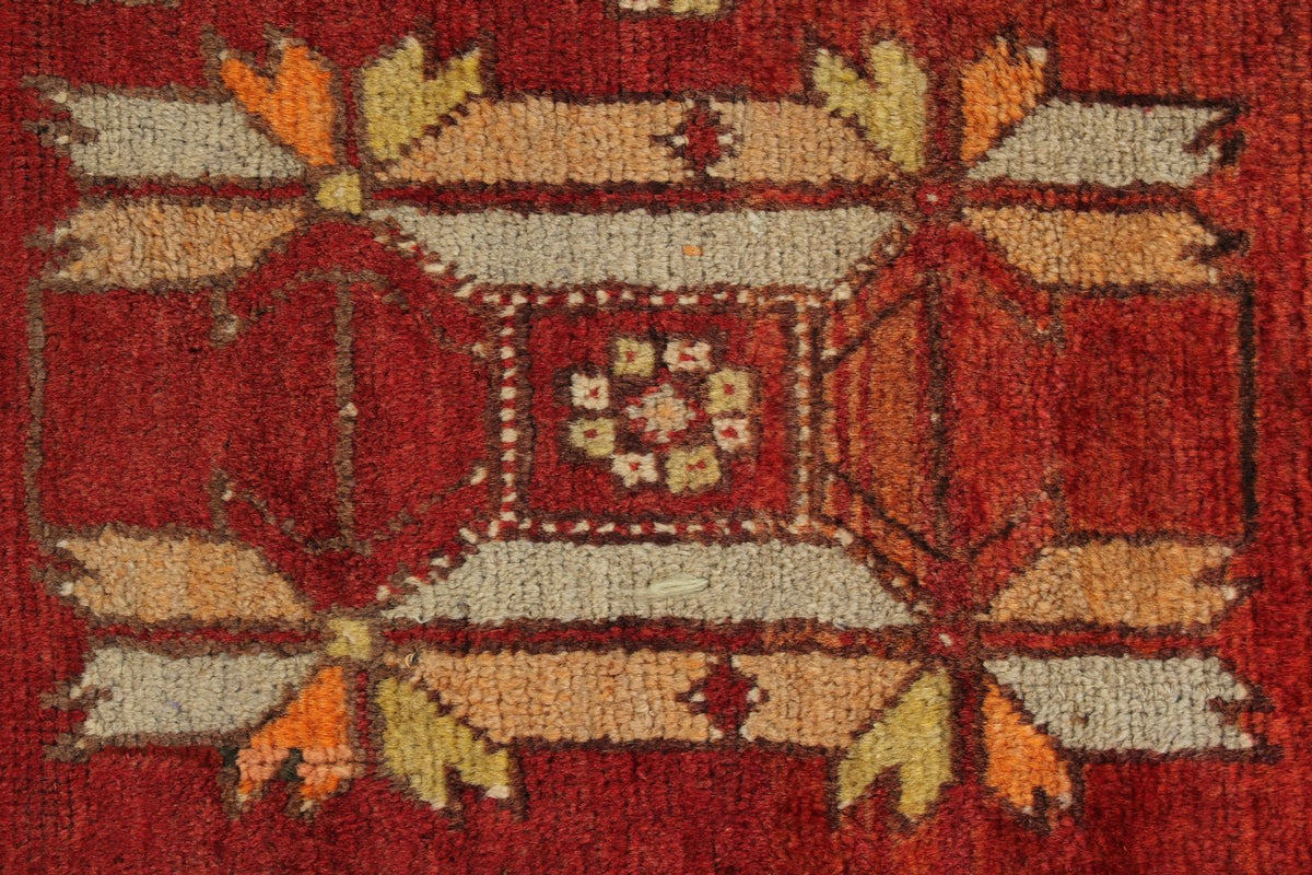3x9 Red and Gray Turkish Tribal Runner