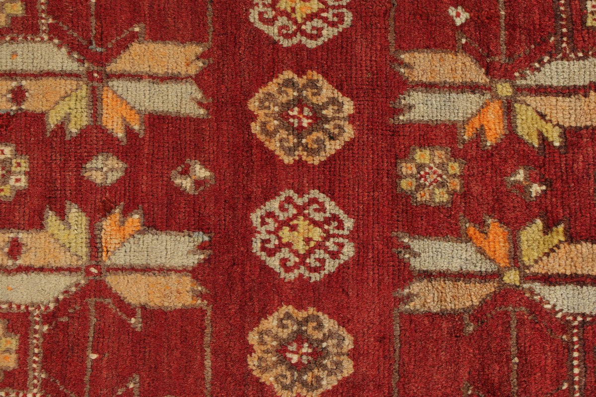 3x9 Red and Gray Turkish Tribal Runner