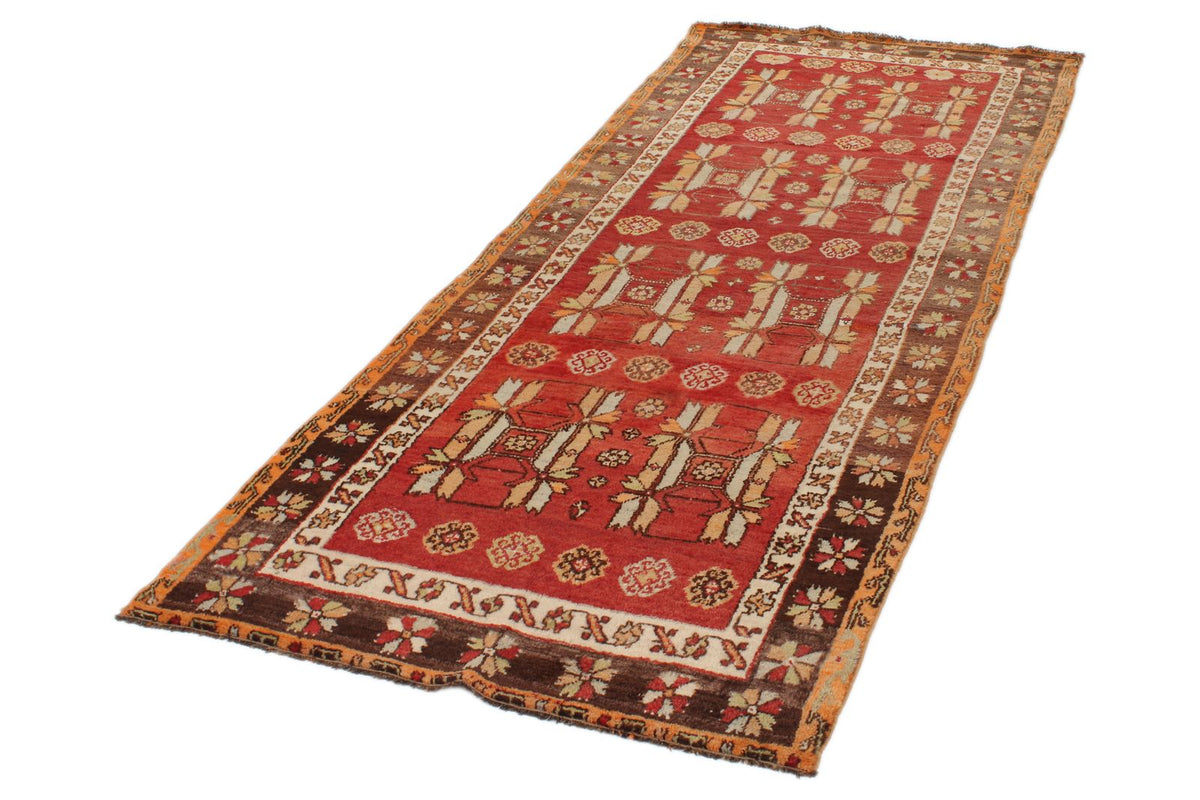 3x9 Red and Gray Turkish Tribal Runner
