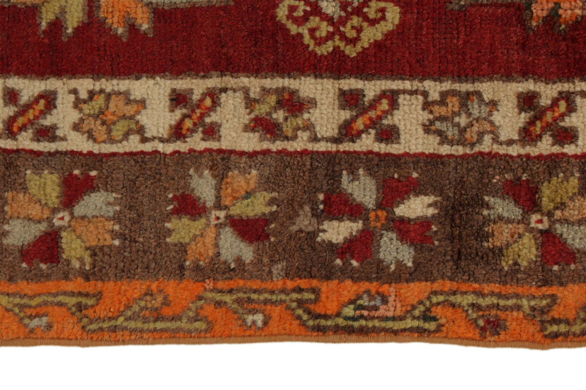 3x9 Red and Gray Turkish Tribal Runner