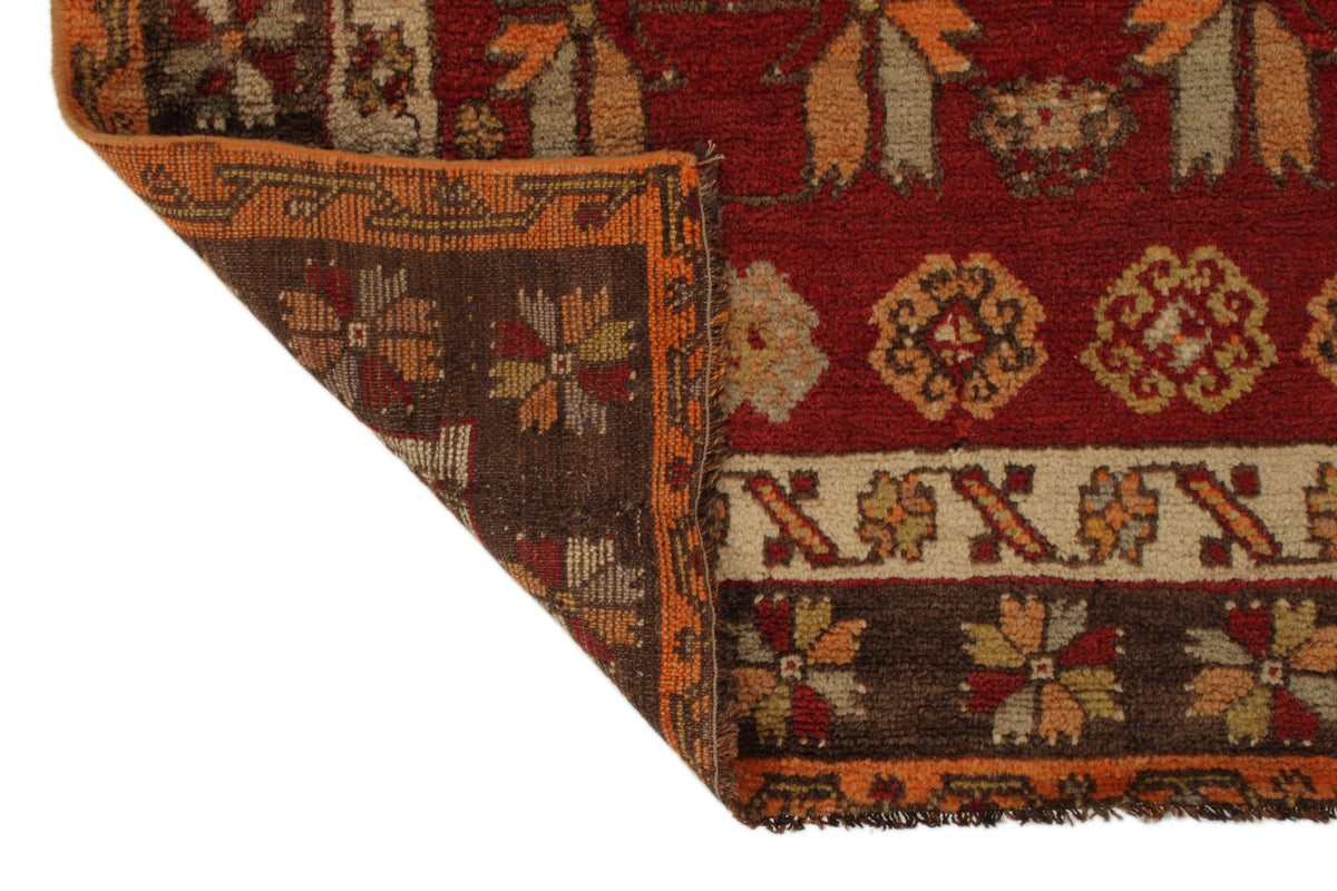 3x9 Red and Gray Turkish Tribal Runner