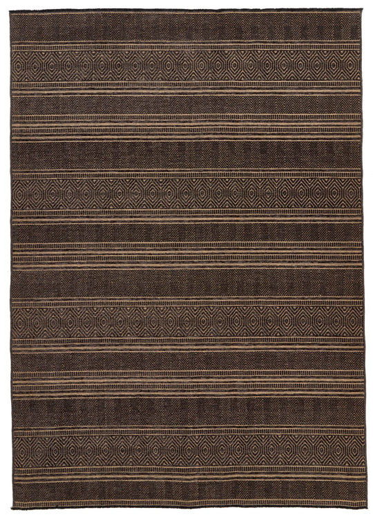 7x9 Black and Beige Modern Contemporary Rug