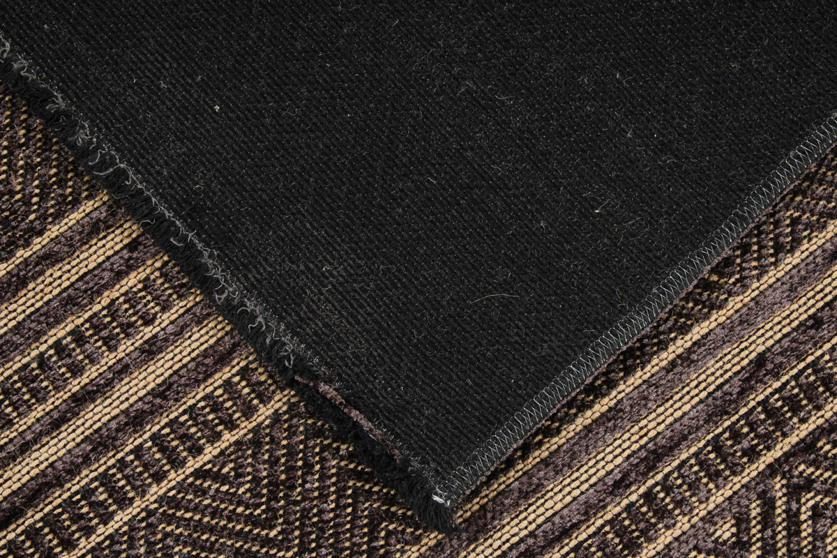 7x9 Black and Beige Modern Contemporary Rug