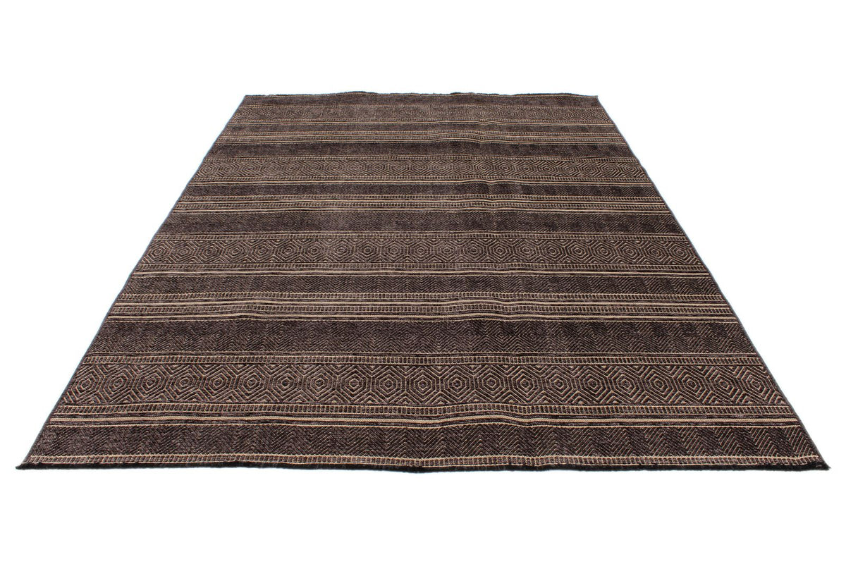 7x9 Black and Beige Modern Contemporary Rug