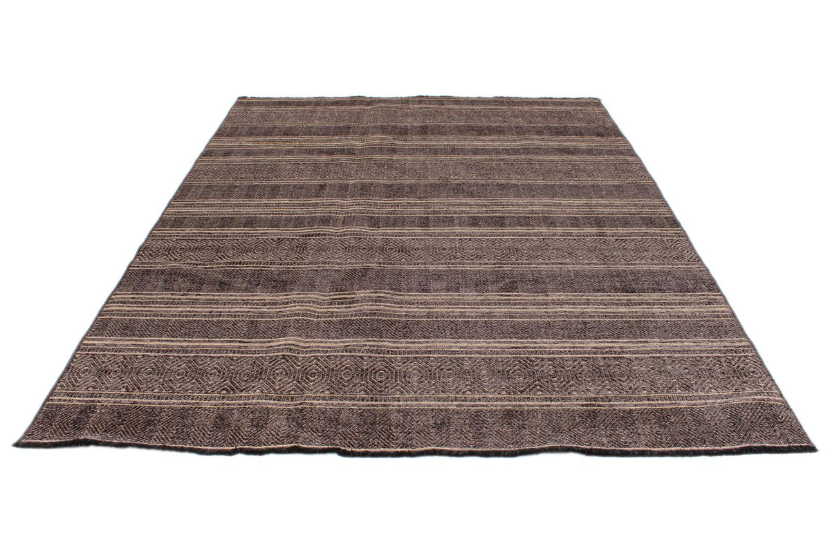 7x9 Black and Beige Modern Contemporary Rug