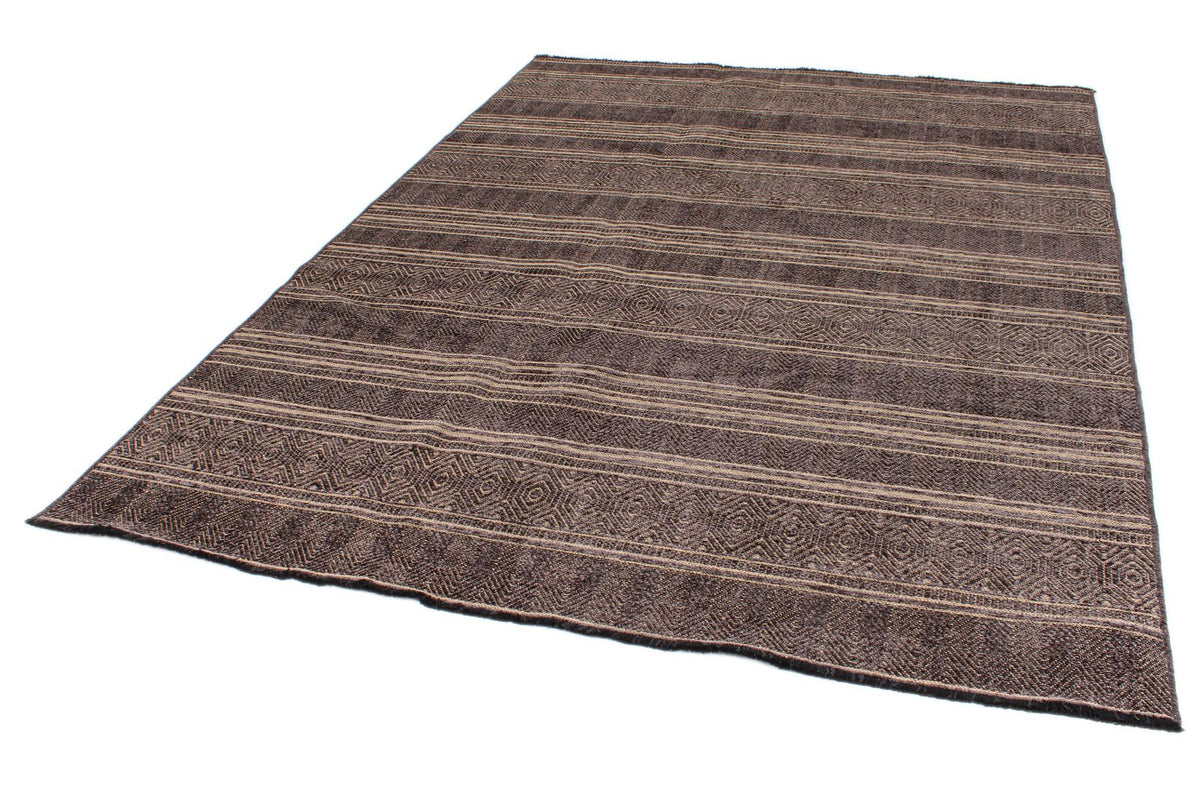 7x9 Black and Beige Modern Contemporary Rug