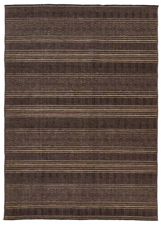6x9 Light Brown and Brown Modern Contemporary Rug