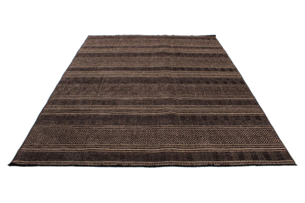 6x9 Light Brown and Brown Modern Contemporary Rug