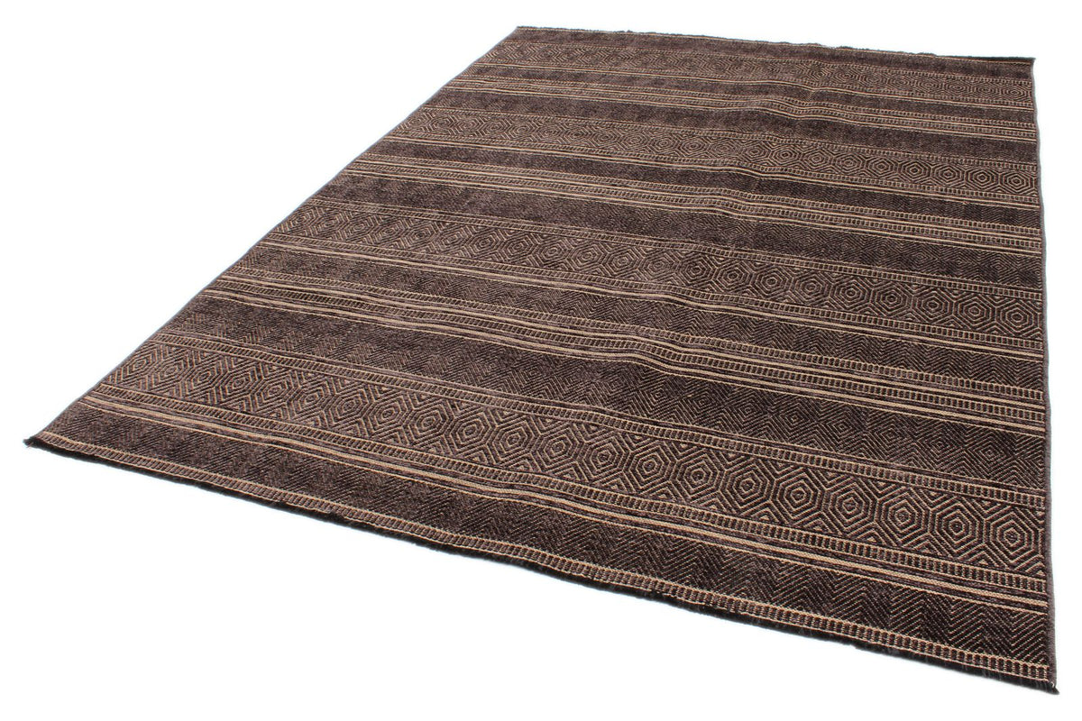 6x9 Light Brown and Brown Modern Contemporary Rug