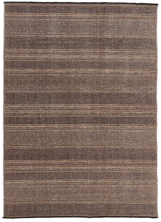 7x9 Light Brown and Brown Modern Contemporary Rug