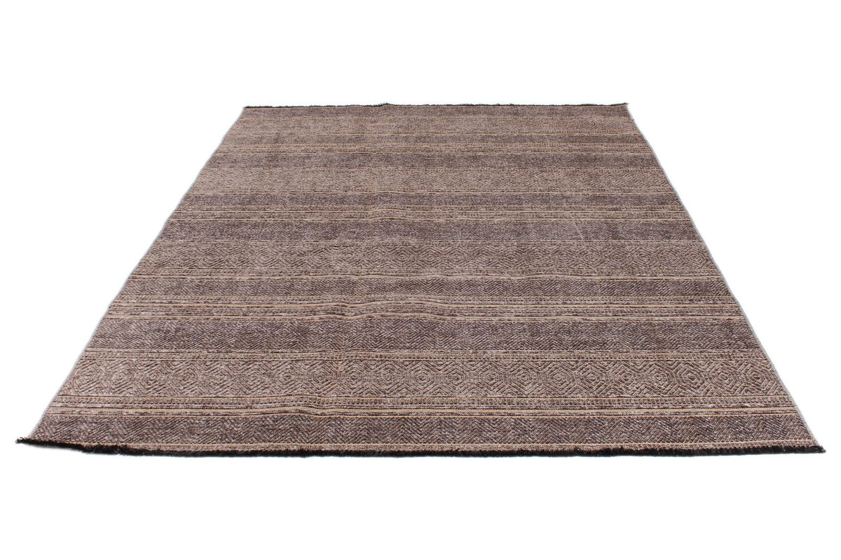 7x9 Light Brown and Brown Modern Contemporary Rug