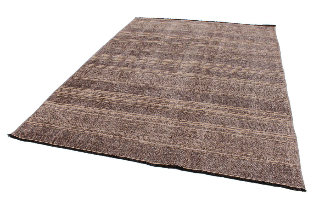 7x9 Light Brown and Brown Modern Contemporary Rug