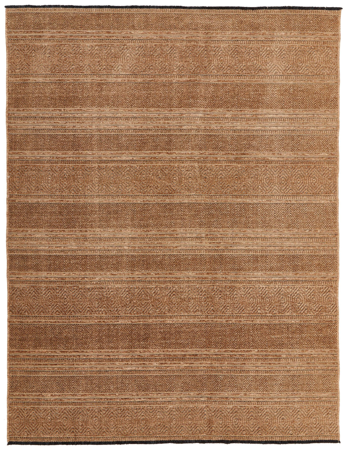 7x9 Light Brown and Brown Modern Contemporary Rug