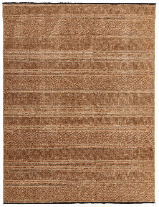 7x9 Light Brown and Brown Modern Contemporary Rug