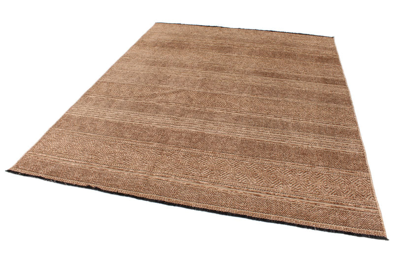 7x9 Light Brown and Brown Modern Contemporary Rug