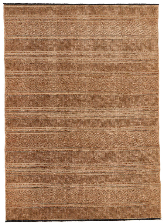 6x9 Beige and Brown Modern Contemporary Rug