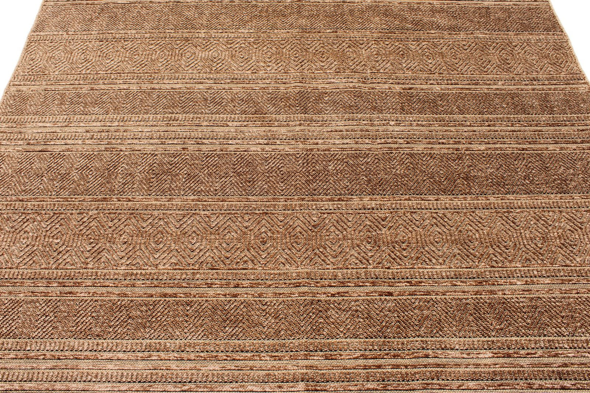 6x9 Beige and Brown Modern Contemporary Rug