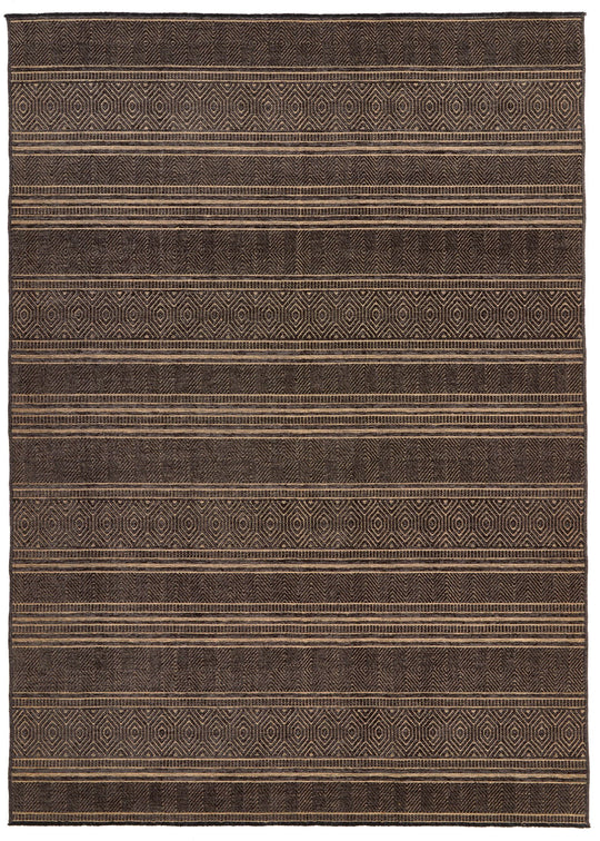 7x9 Light Brown and Brown Modern Contemporary Rug