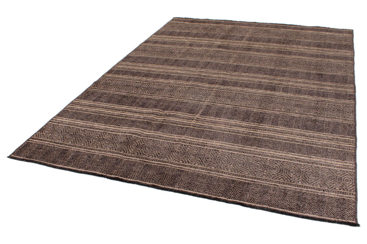 7x9 Light Brown and Brown Modern Contemporary Rug