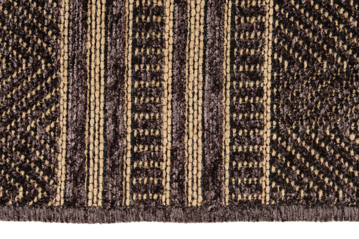 7x9 Light Brown and Brown Modern Contemporary Rug