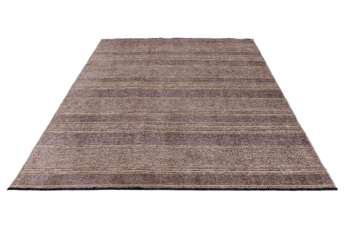 7x9 Beige and Brown Modern Contemporary Rug