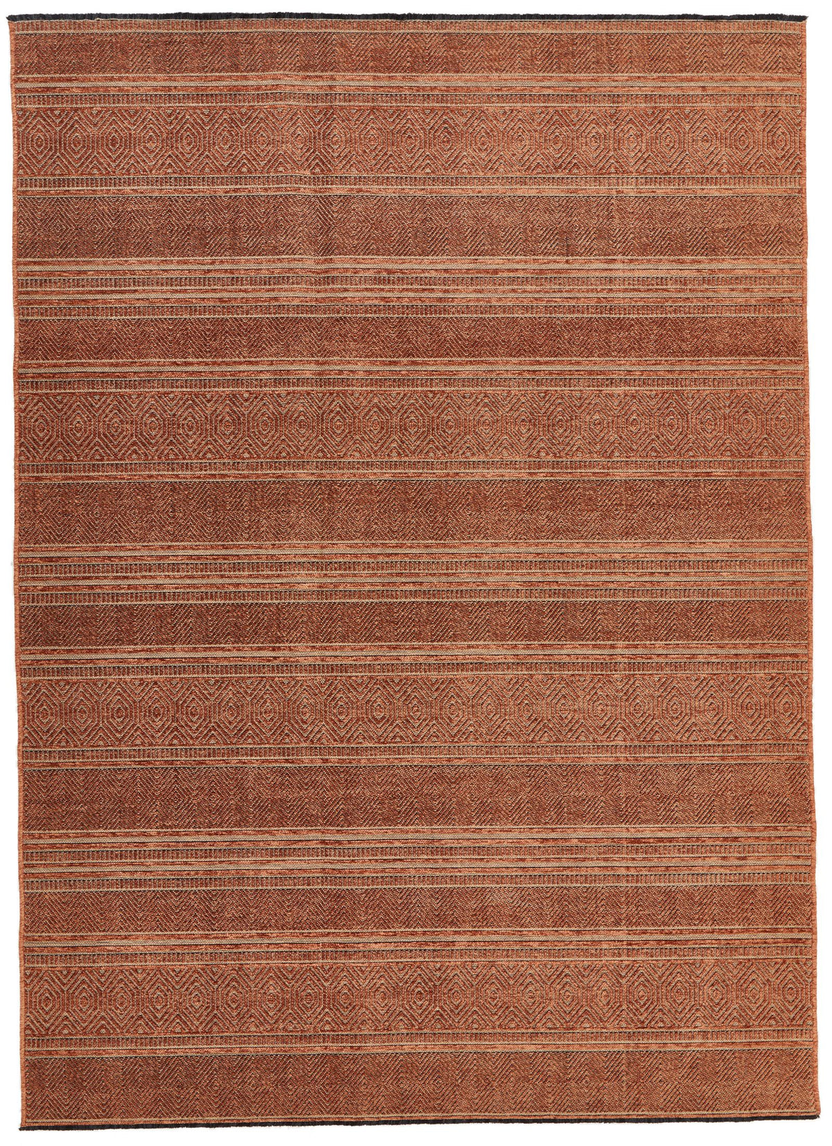 7x9 Dark Rust and Rust Modern Contemporary Rug