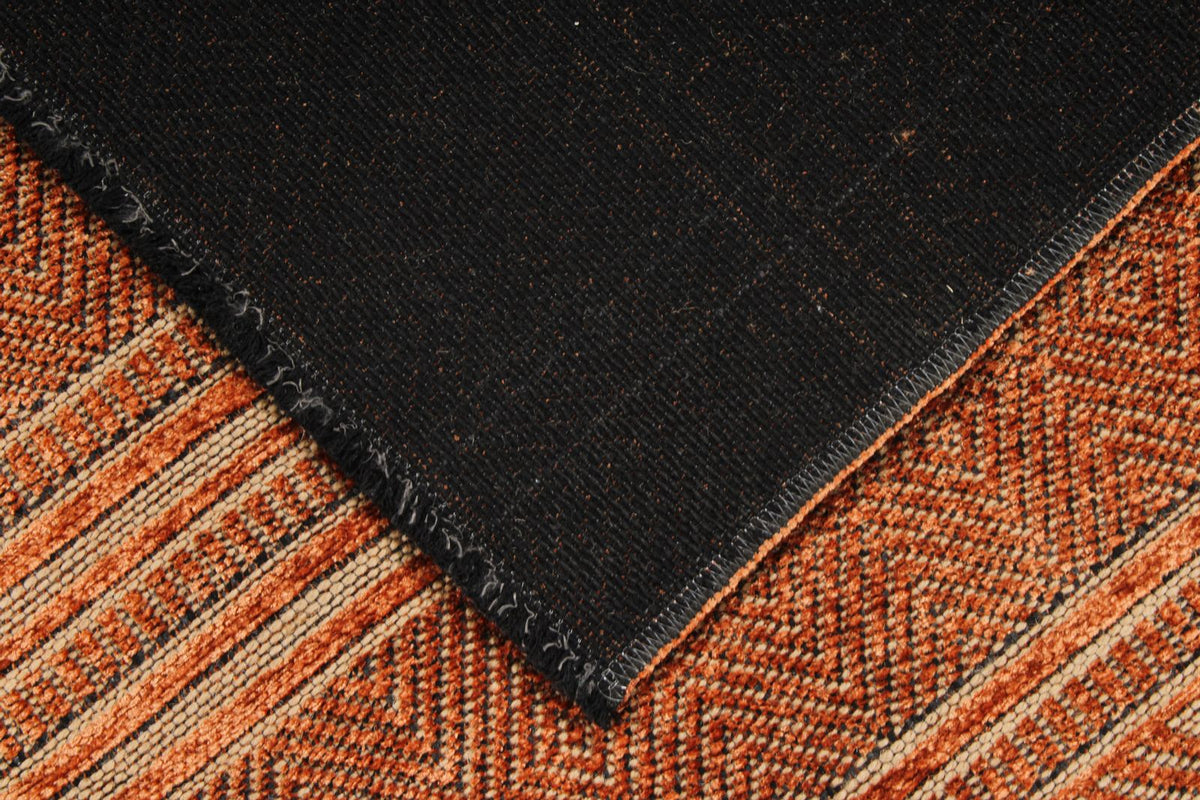7x9 Dark Rust and Rust Modern Contemporary Rug