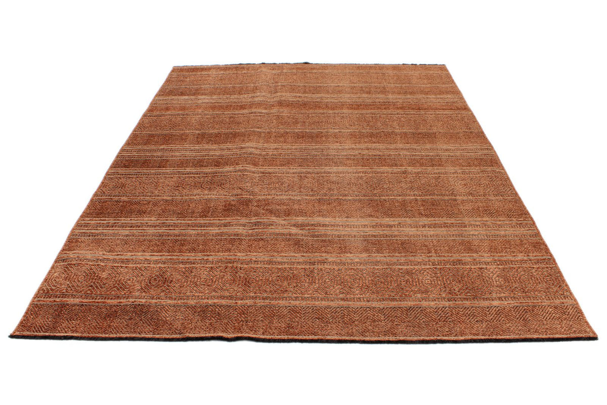 7x9 Dark Rust and Rust Modern Contemporary Rug