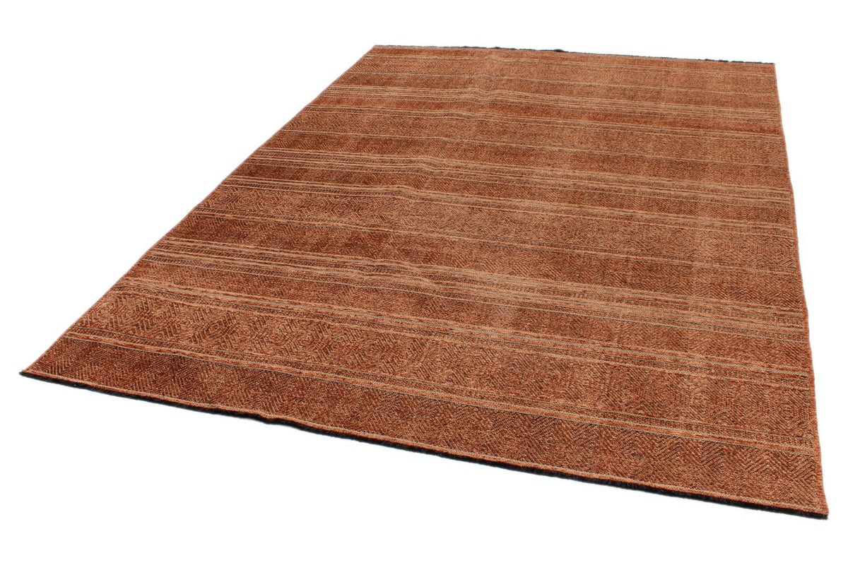 7x9 Dark Rust and Rust Modern Contemporary Rug
