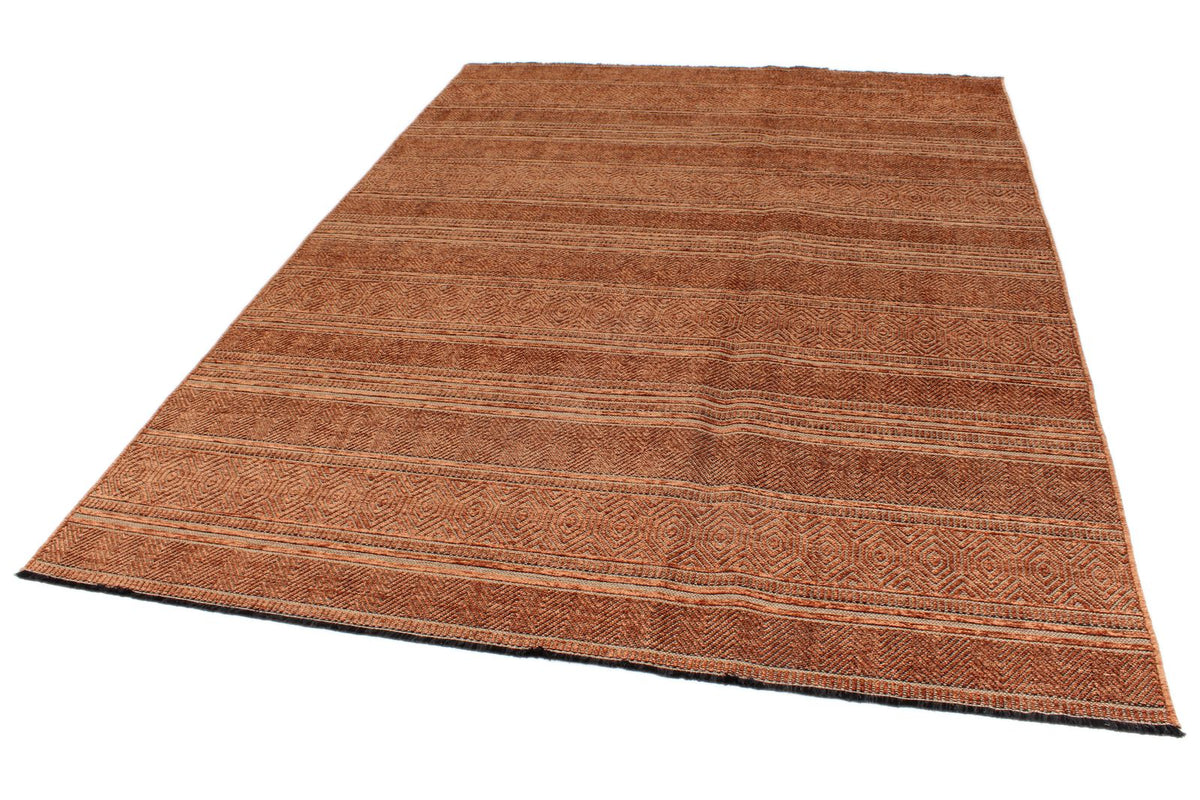 7x9 Dark Rust and Rust Modern Contemporary Rug