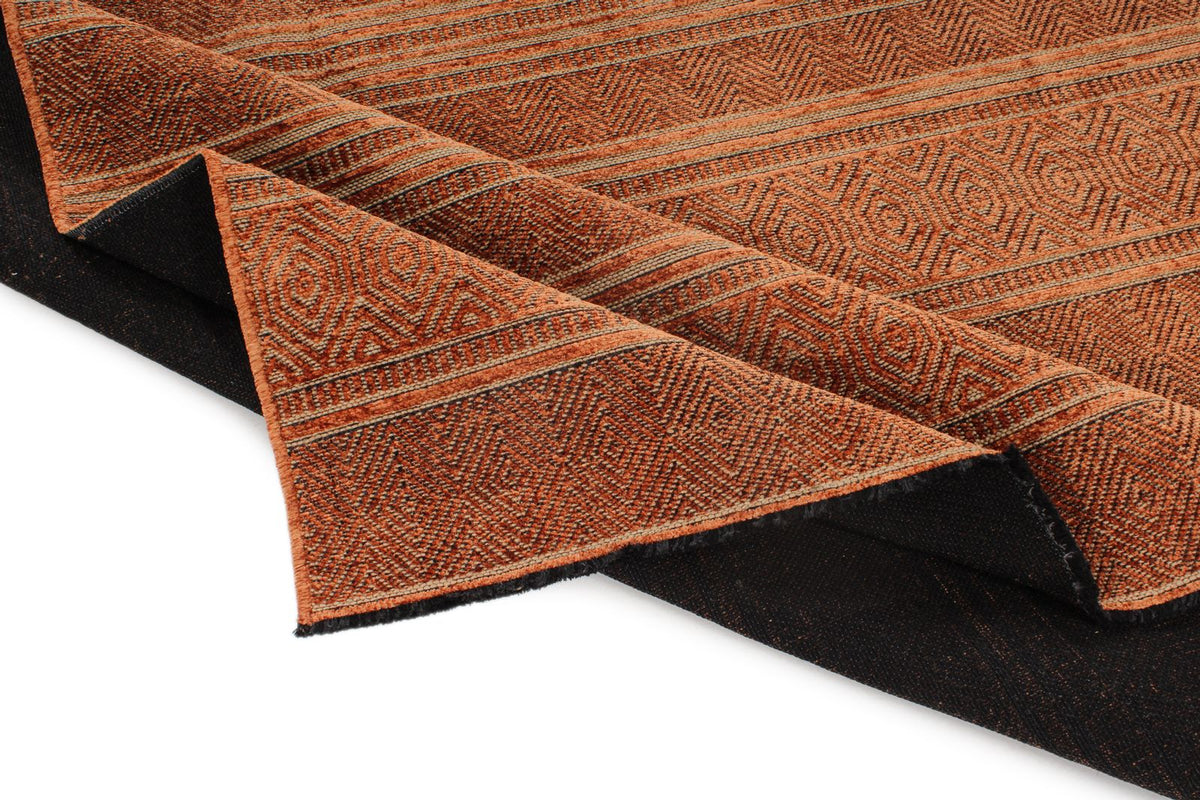 7x9 Dark Rust and Rust Modern Contemporary Rug