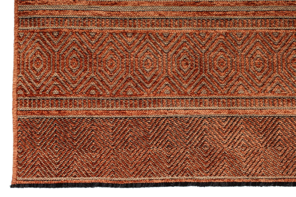 7x9 Dark Rust and Rust Modern Contemporary Rug