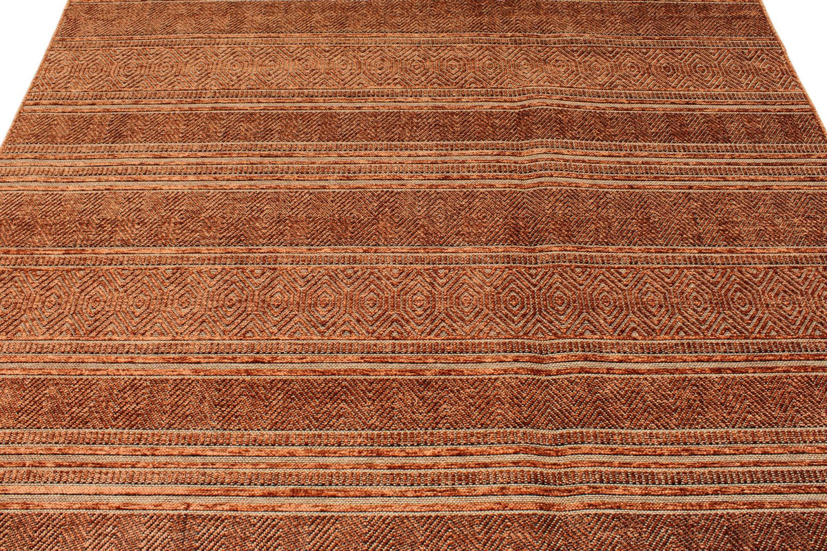7x9 Dark Rust and Rust Modern Contemporary Rug