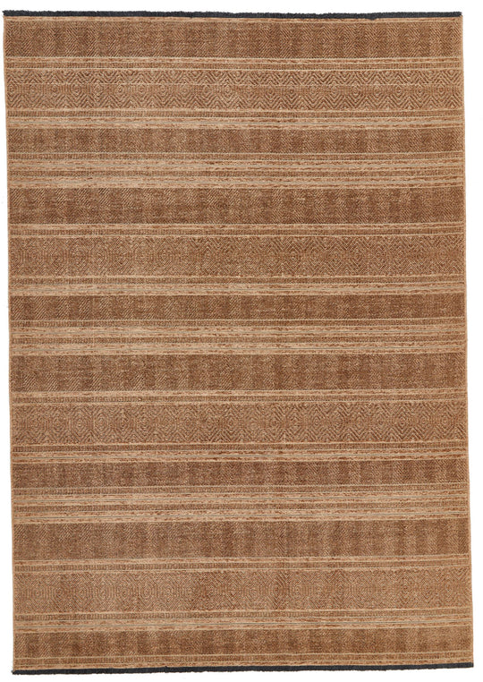 7x9 Brown and Light Brown Modern Contemporary Rug
