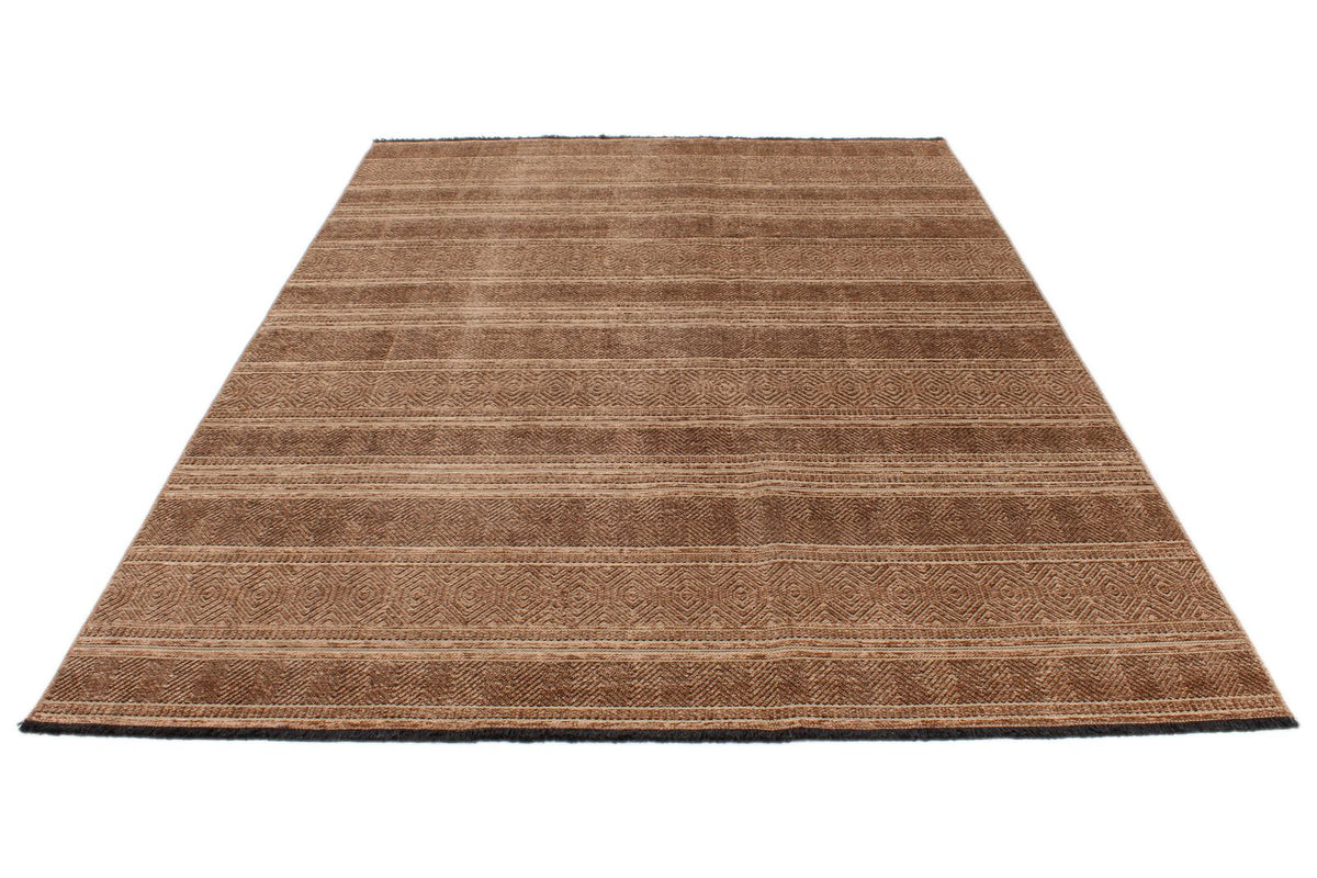7x9 Brown and Light Brown Modern Contemporary Rug
