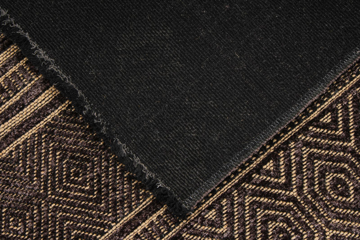 7x9 Dark Brown and Beige Modern Contemporary Rug