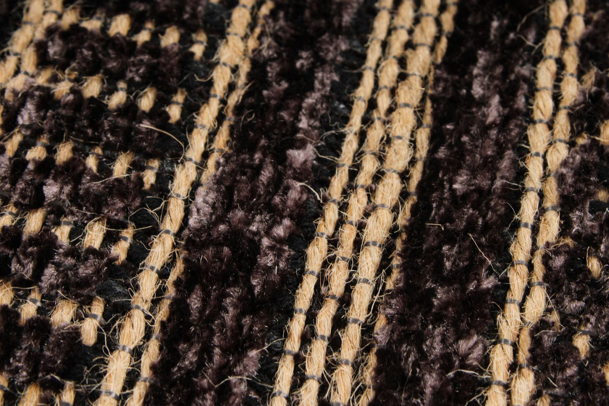 7x9 Dark Brown and Beige Modern Contemporary Rug