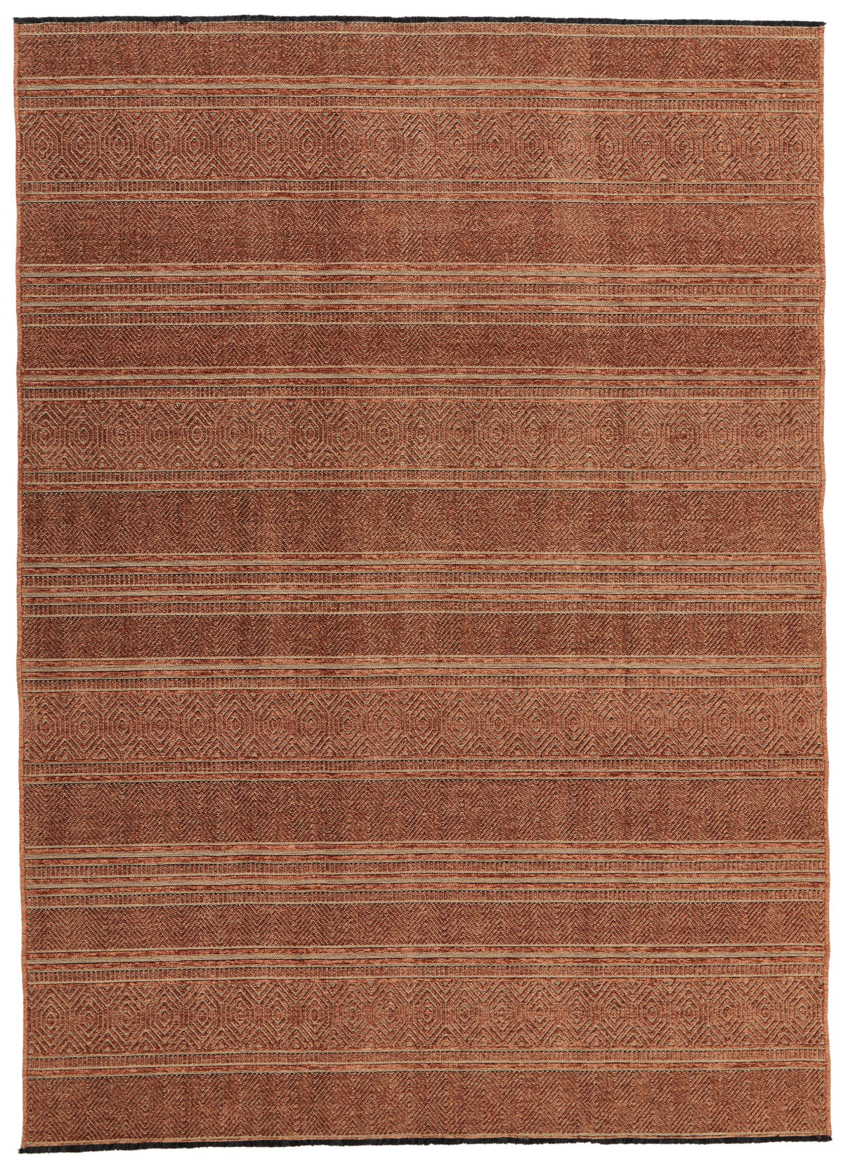 6x9 Dark Rust and Rust Modern Contemporary Rug