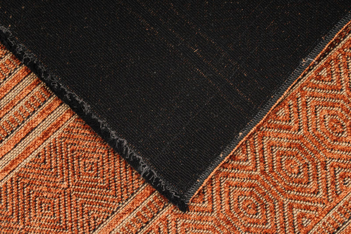 6x9 Dark Rust and Rust Modern Contemporary Rug