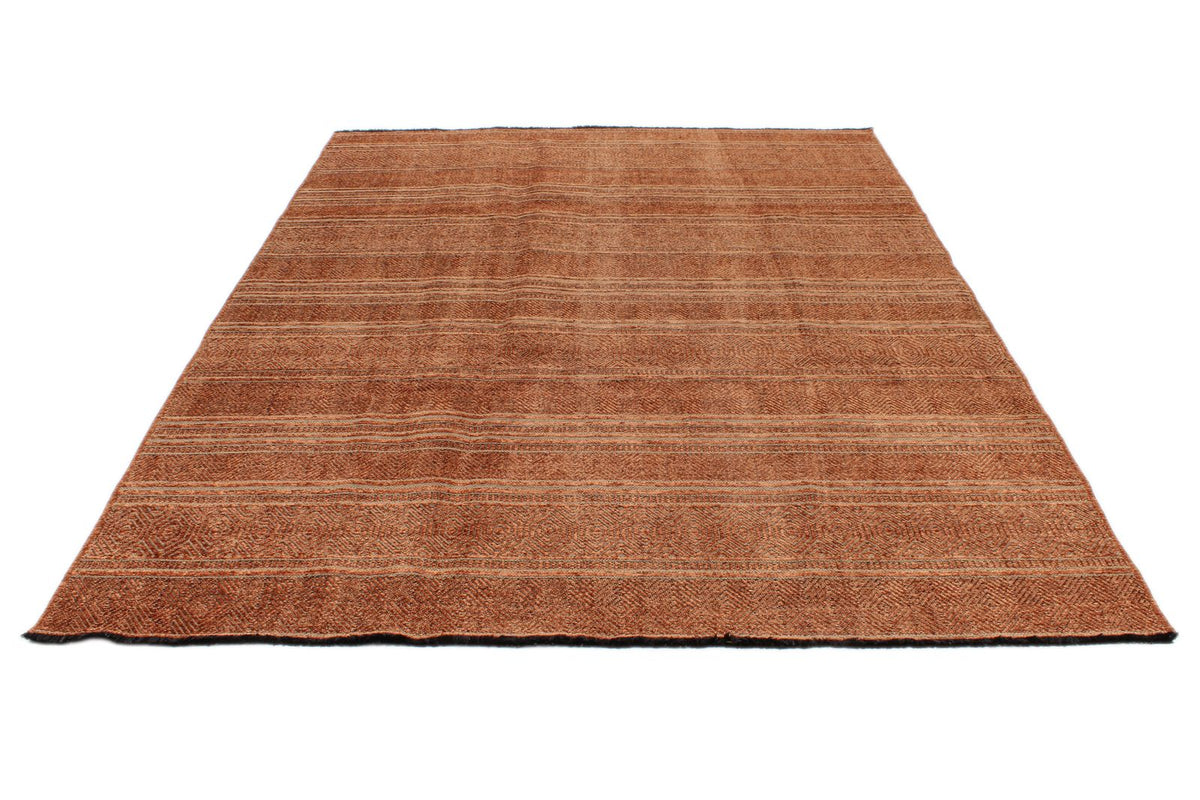 6x9 Dark Rust and Rust Modern Contemporary Rug