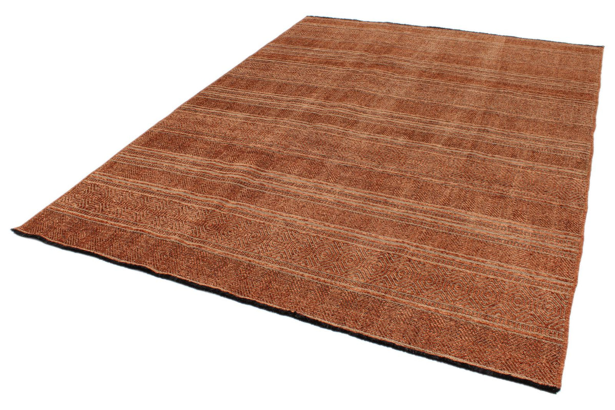 6x9 Dark Rust and Rust Modern Contemporary Rug
