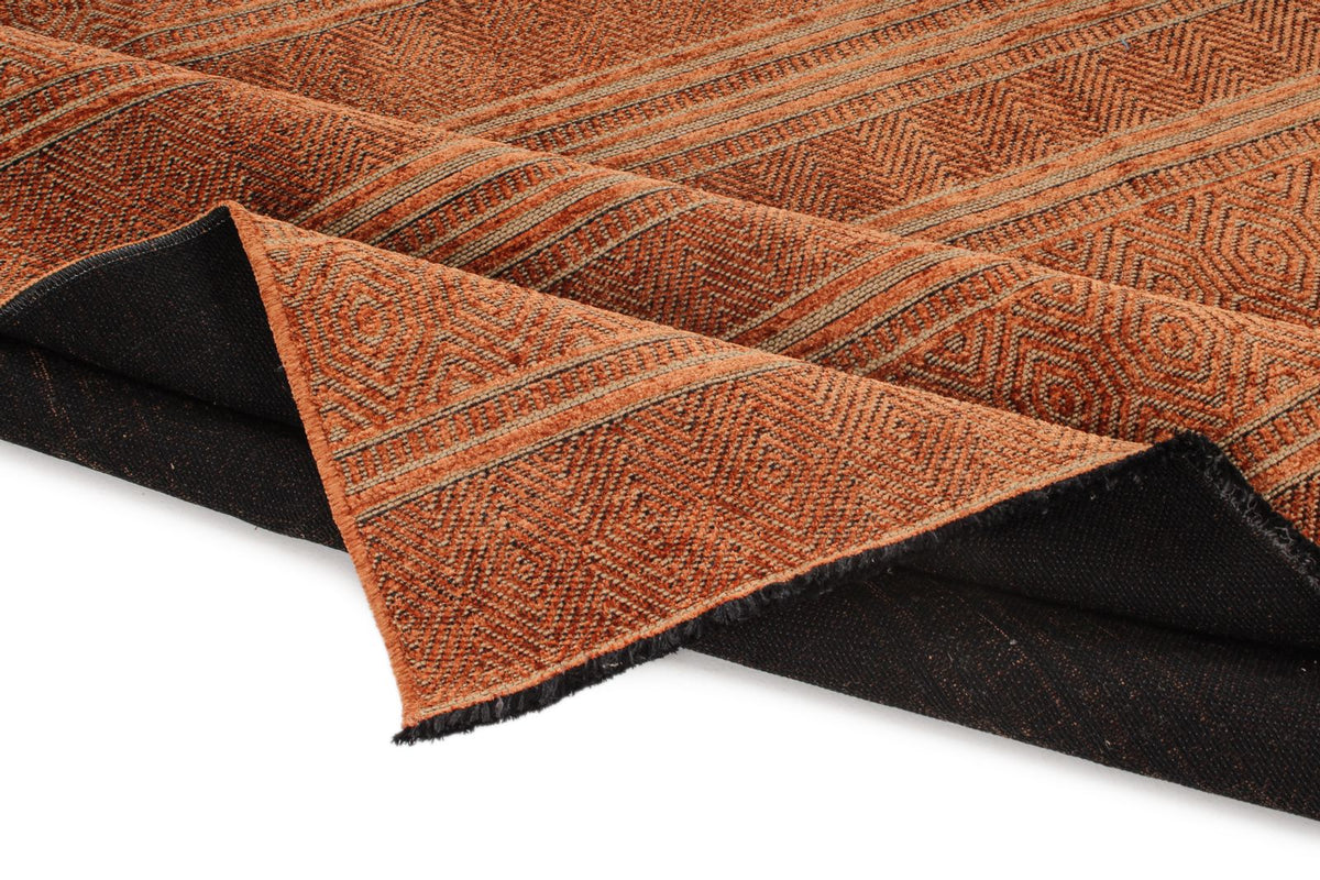 6x9 Dark Rust and Rust Modern Contemporary Rug