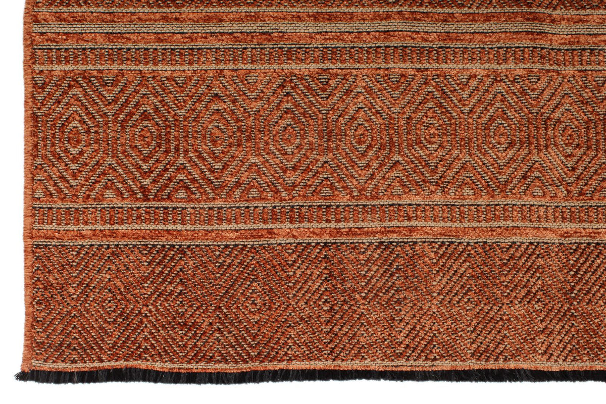 6x9 Dark Rust and Rust Modern Contemporary Rug