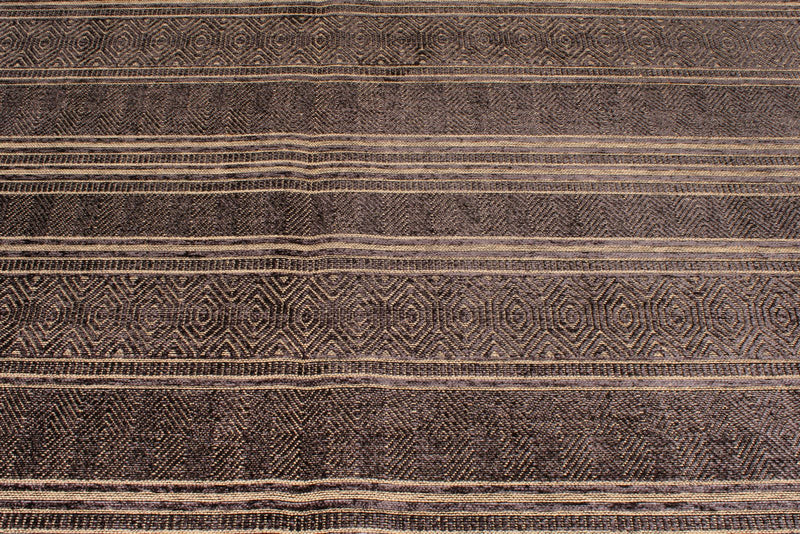 7x9 Black and Light Brown Modern Contemporary Rug