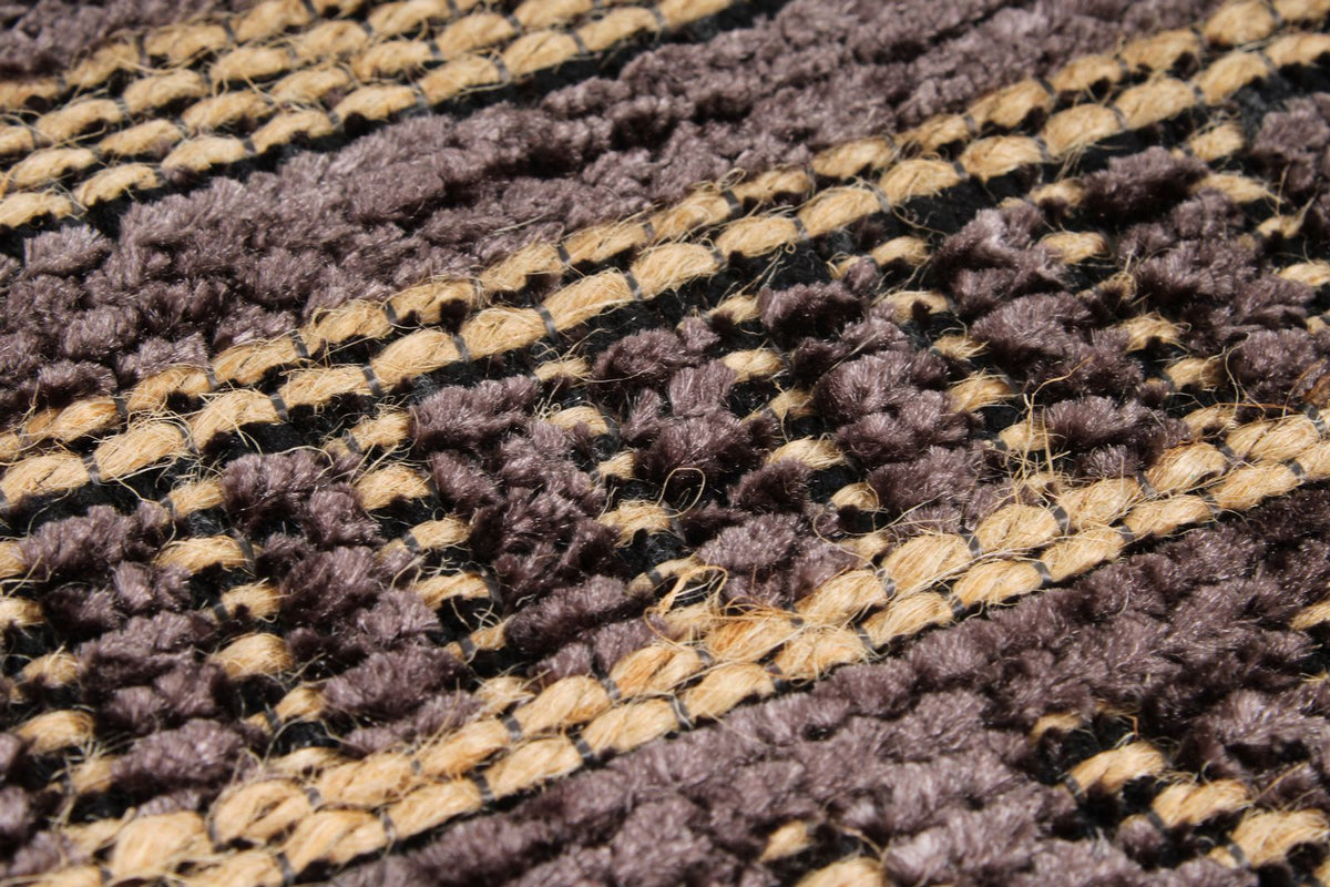 7x9 Black and Light Brown Modern Contemporary Rug